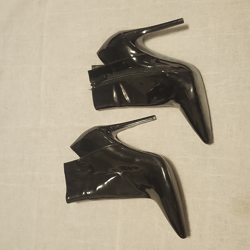 Ancke booties , size US 8.5 M, black patent leather.